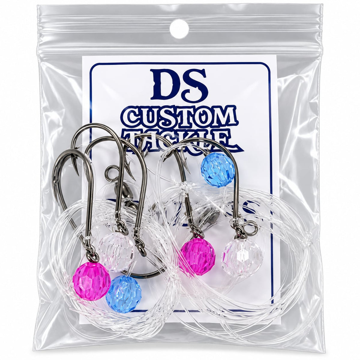 Sea Bass Rig - Triple Drop - Glo-Beads - 2pk