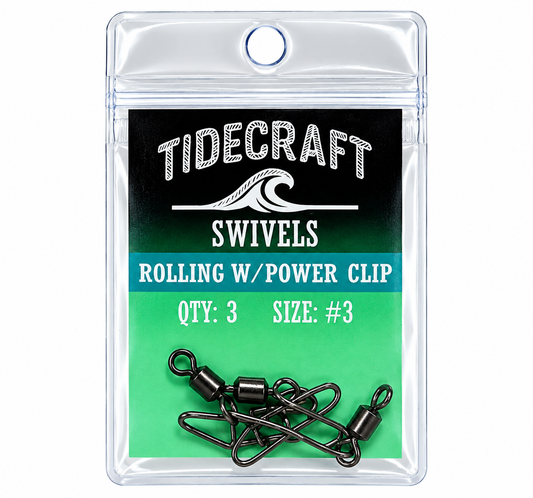 TideCraft Power Clip w/Rolling Swivel - 3pk
