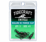 TideCraft Power Clip w/Rolling Swivel - 3pk