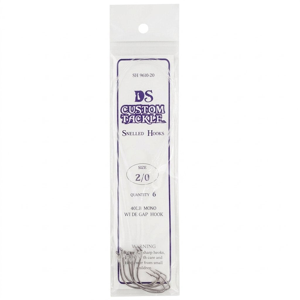 Snelled Wide Gap Hooks - 6 Pack