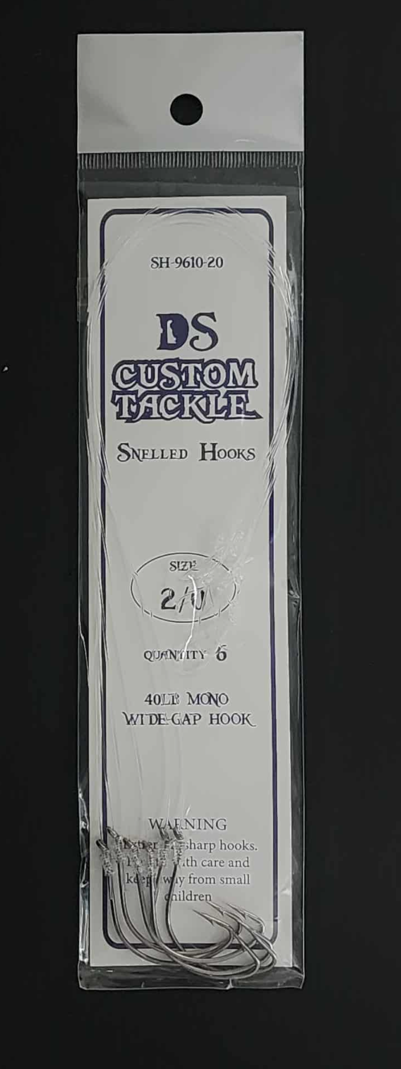 Snelled Wide Gap Hooks - 6 Pack