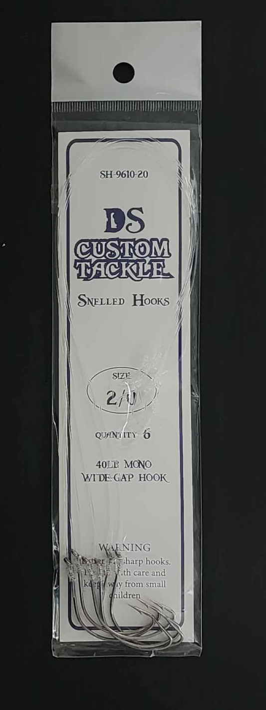 Snelled Wide Gap Hooks - 6 Pack